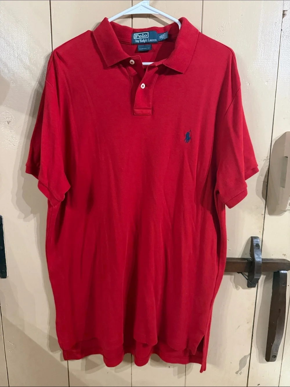 Polo by Ralph Lauren Men's Red Short Sleeve Polo with Navy Pony